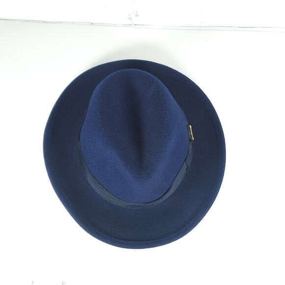 TORY BURCH Women\'s OS Blue 100% Wool Logo Fedora Hat main image 15